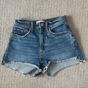 High-Rise Blue Denim Cutoff Shorts